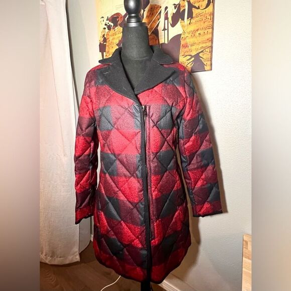 Pendleton Buffalo Check Collared Quilted Mid Length Down Coat EUC! - Picture 9 of 14